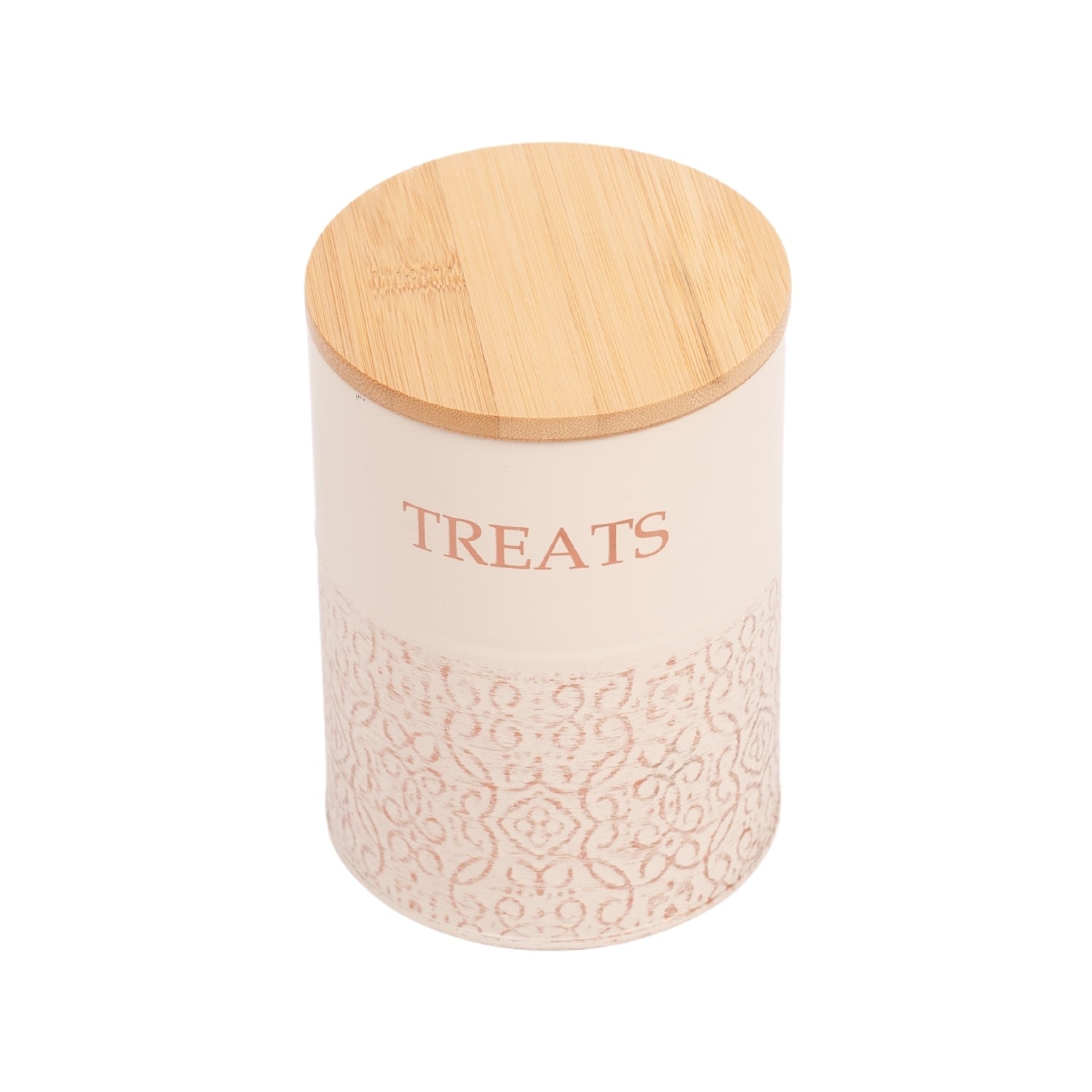 Country Living Dog Treat Canisters - Set of 2 Carbon Steel Jars with Bamboo Lids – White Swan - BIG FRENCHIES