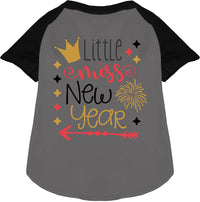 Little Miss New Year Pet Raglan Shirt