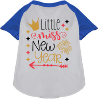 Little Miss New Year Pet Raglan Shirt