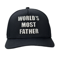 WORLDS MOST FATHER Black Hat Custom Embroidered