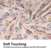 3 Pack Pet Blanket, Soft Plush Paw Print Dog Blanket Washable, Warm Fleece Cat Blanket For Large Medium Dogs, Sofa Couch