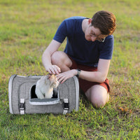 Mr. Peanut's Monterey Series Airline Compliant Horizontal Backpack Pet Carrier - BIG FRENCHIES