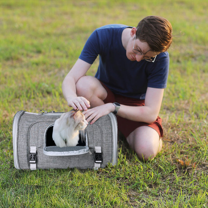 Mr. Peanut's Monterey Series Airline Compliant Horizontal Backpack Pet Carrier - BIG FRENCHIES
