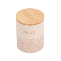 Country Living Dog Treat Canisters - Set of 2 Carbon Steel Jars with Bamboo Lids – White Swan - BIG FRENCHIES