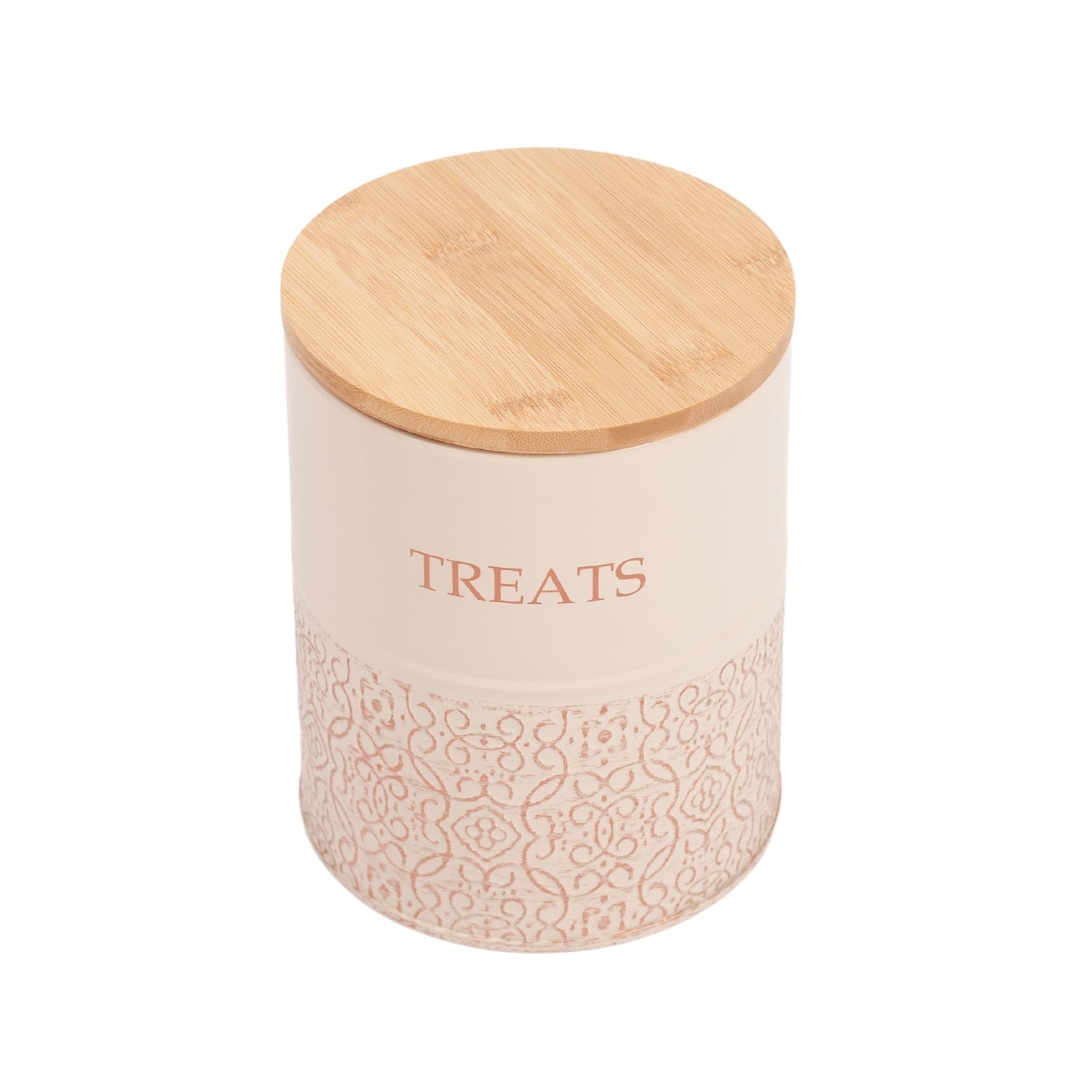 Country Living Dog Treat Canisters - Set of 2 Carbon Steel Jars with Bamboo Lids – White Swan - BIG FRENCHIES