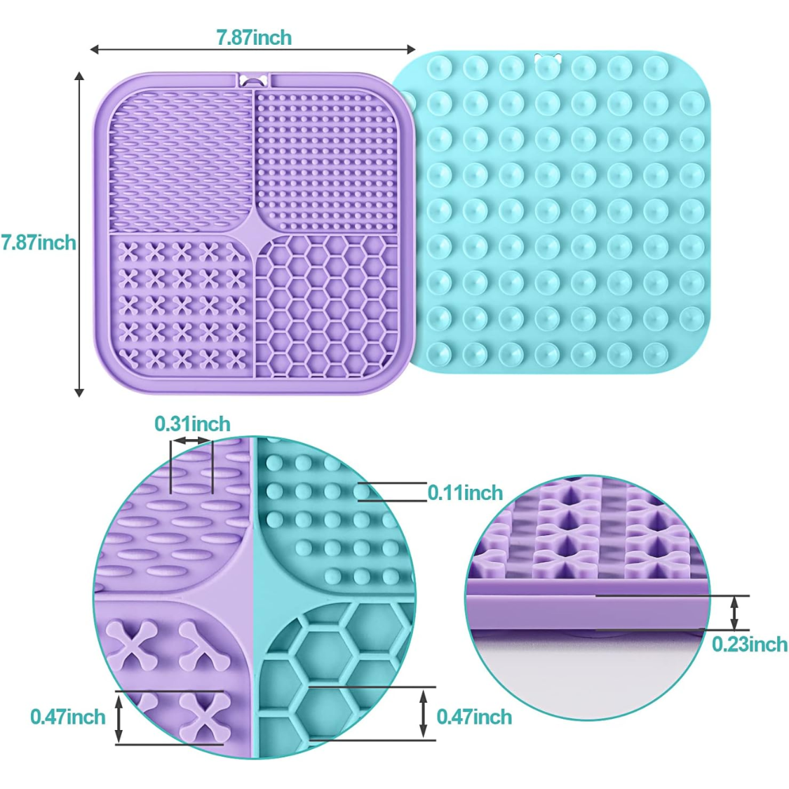 Lick Mat For Dogs Cats 2 Pack, Slow Feeder Licking Pad With Suction Cups For For Anxiety Relief And Boredom Reducer, Per