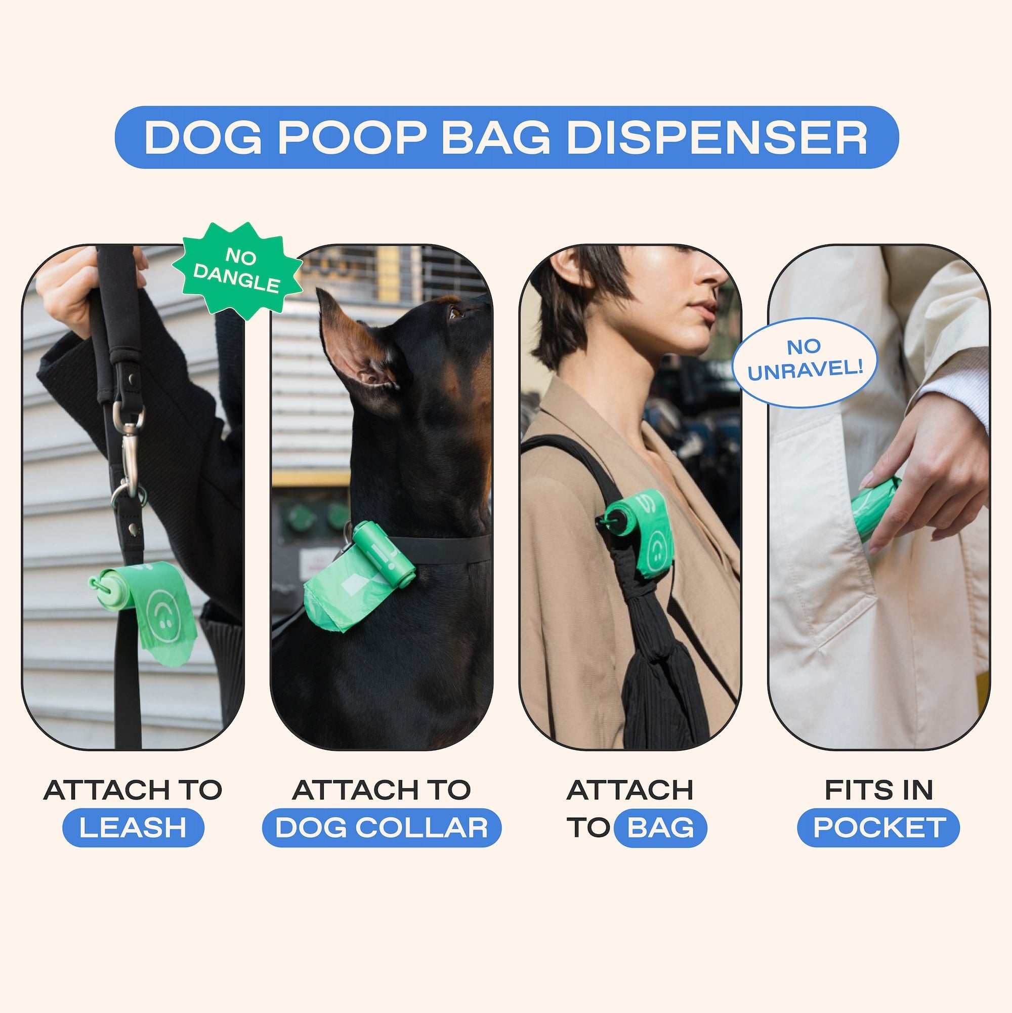 Premium Dog Poop Bag Dispenser + 15 Bags - BIG FRENCHIES