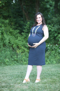 Little Breastfeeding Dress - Navy