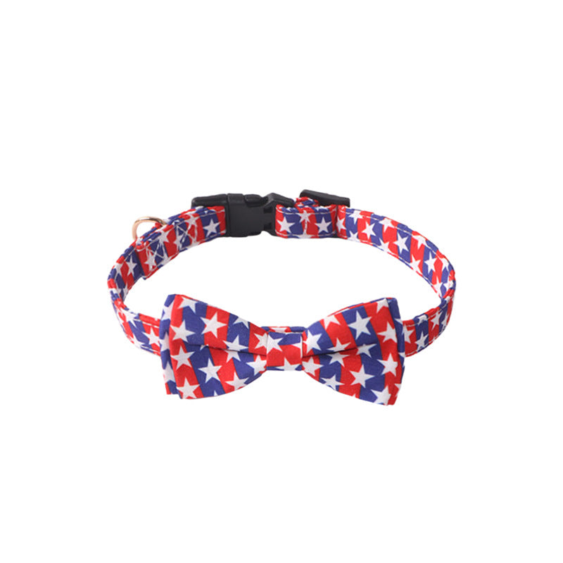 Patriotic Bow Tie Pet Collar Set