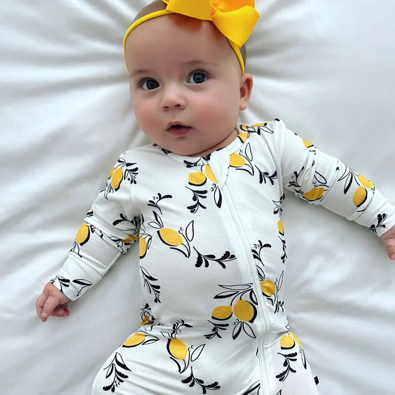 Amalfi Coast Lemon White Zippered Romper - BIG FRENCHIES