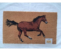 Horse Entrance Decor Bundle Coco Coir Horse Mat & Horse Head Door Latch
