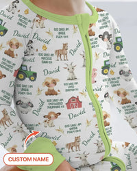 Custom Name God Says I Am Farm Animals Bamboo Convertible Zippy