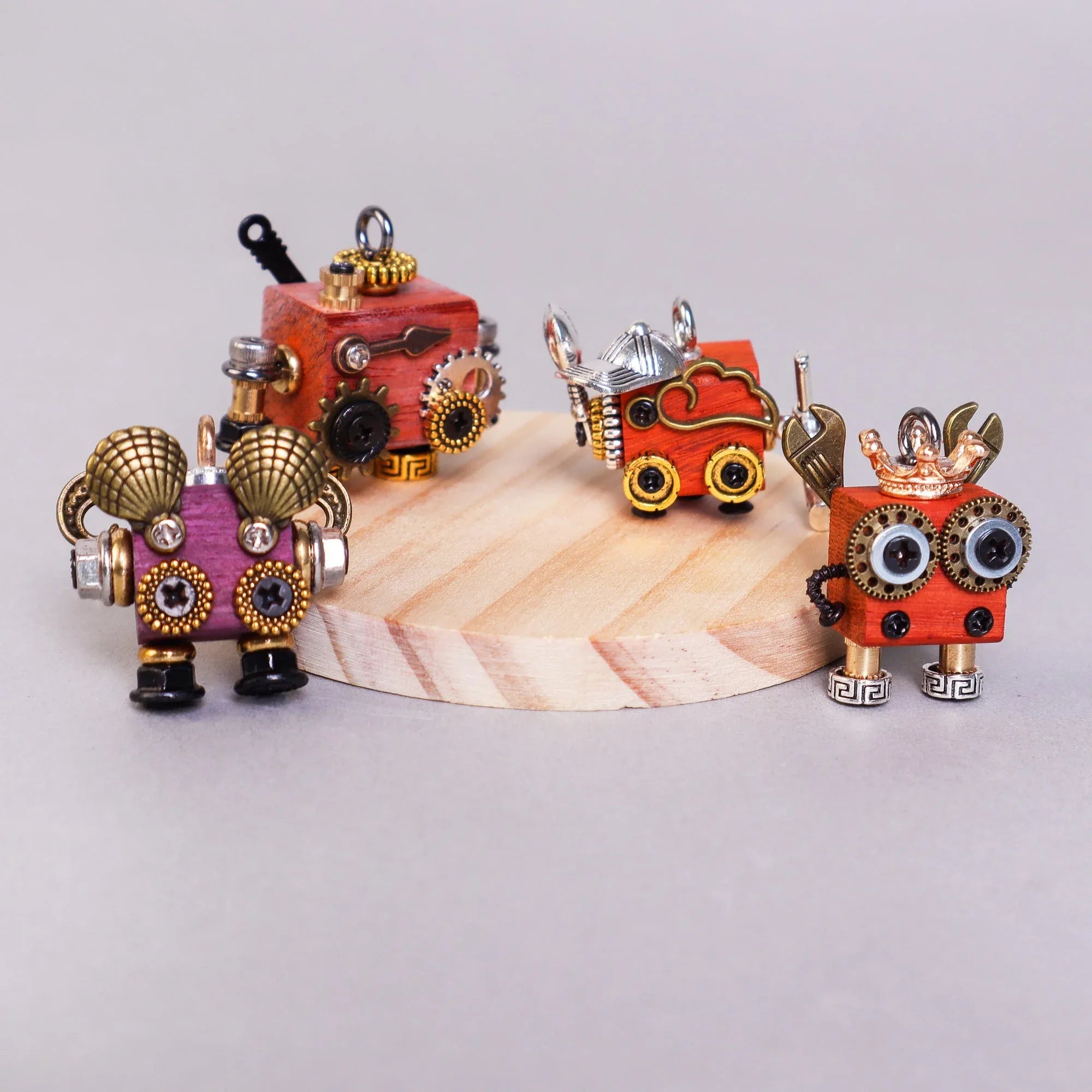 Handcrafted Wooden Bot Necklace, Keychain, or Mini Decor - BIG FRENCHIES