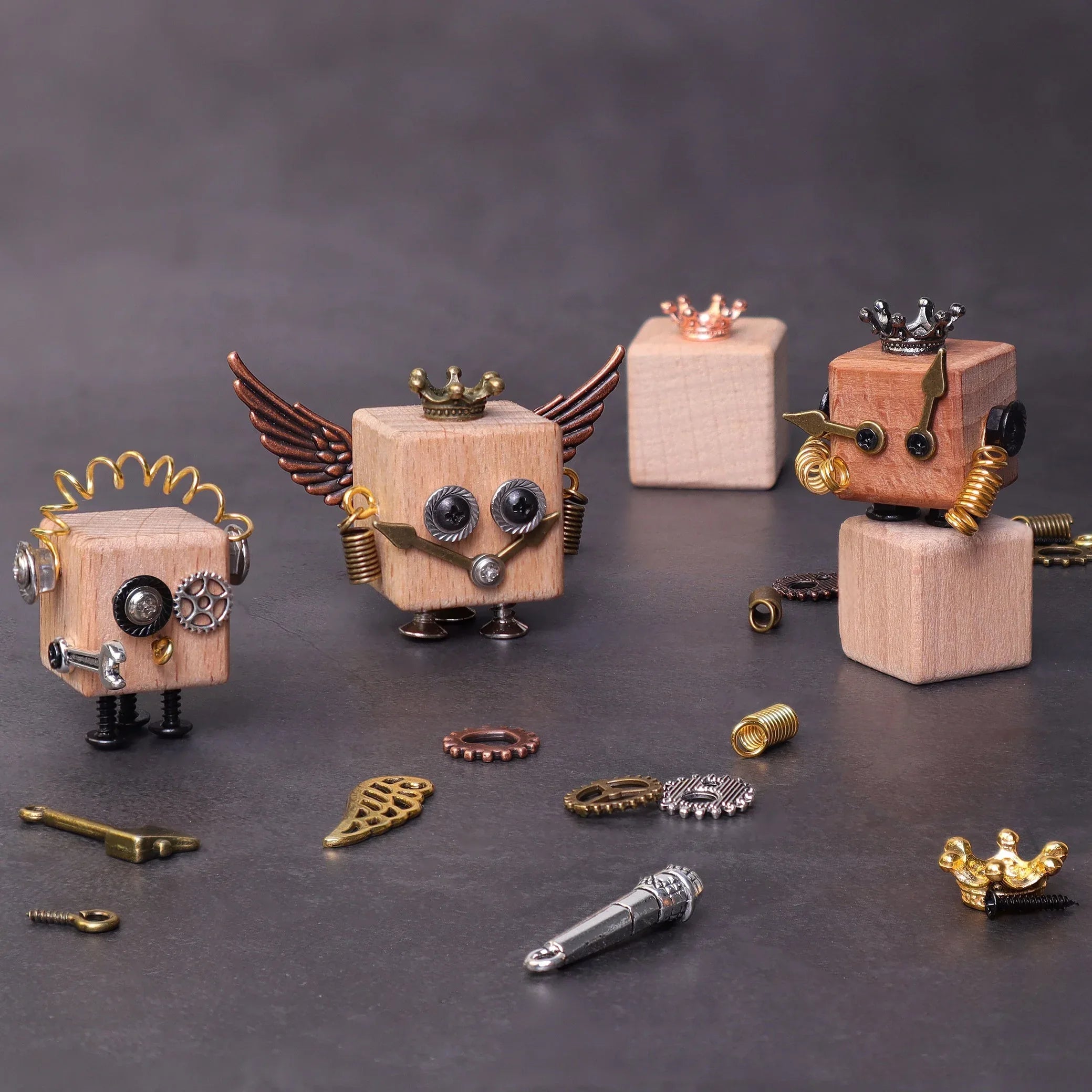 DIY Timberbot Kit – Build 2 Wooden Robots, Make Keychains & Necklaces - BIG FRENCHIES