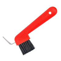 Rubber Horse Hoof Pick & Stiff Brush Grooming Tool Red or Blue
