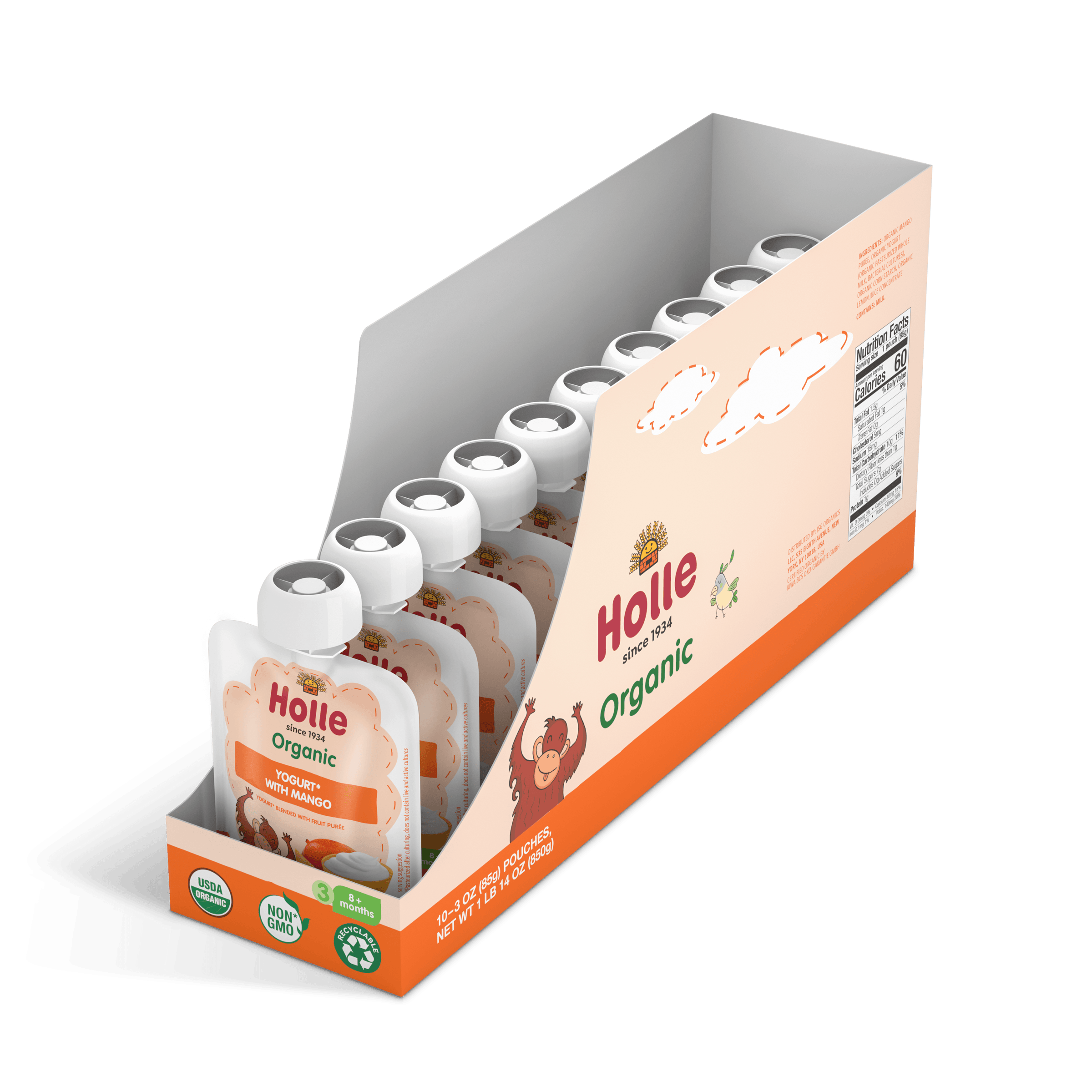Holle Organic Yogurt Pouches - Mango