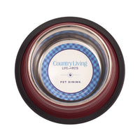 Country Living Set of 2 Ribbed Non-Slip Pet Bowls – Merlot Red - BIG FRENCHIES