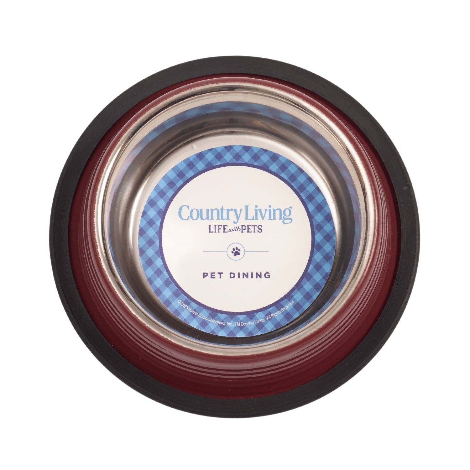 Country Living Set of 2 Ribbed Non-Slip Pet Bowls – Merlot Red - BIG FRENCHIES