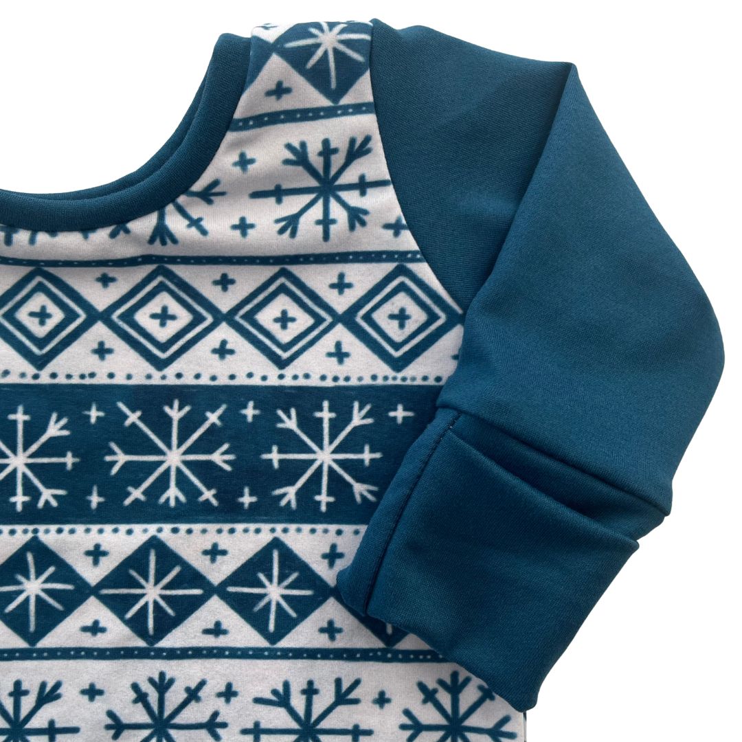 Snowflake Stripes Zip Romper