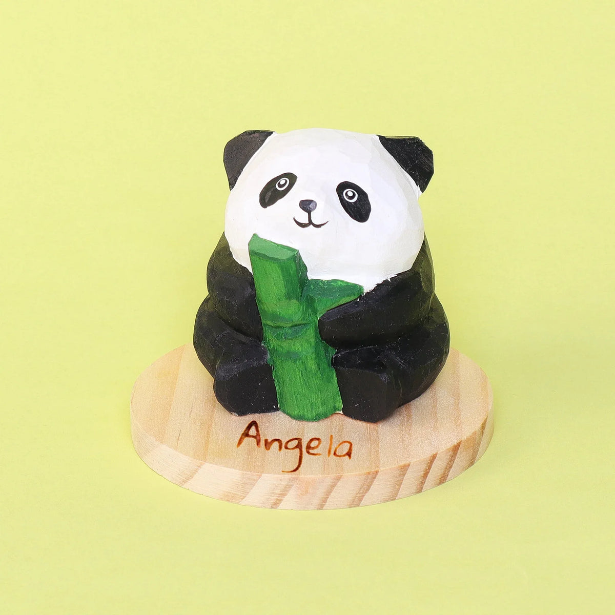 Hand-Carved Wooden Panda Figurine – Cute Handmade Decor with Mini Accessories - BIG FRENCHIES