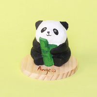 Hand-Carved Wooden Panda Figurine – Cute Handmade Decor with Mini Accessories - BIG FRENCHIES