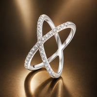 S925 Sterling Silver Moissanite Ring Size 8