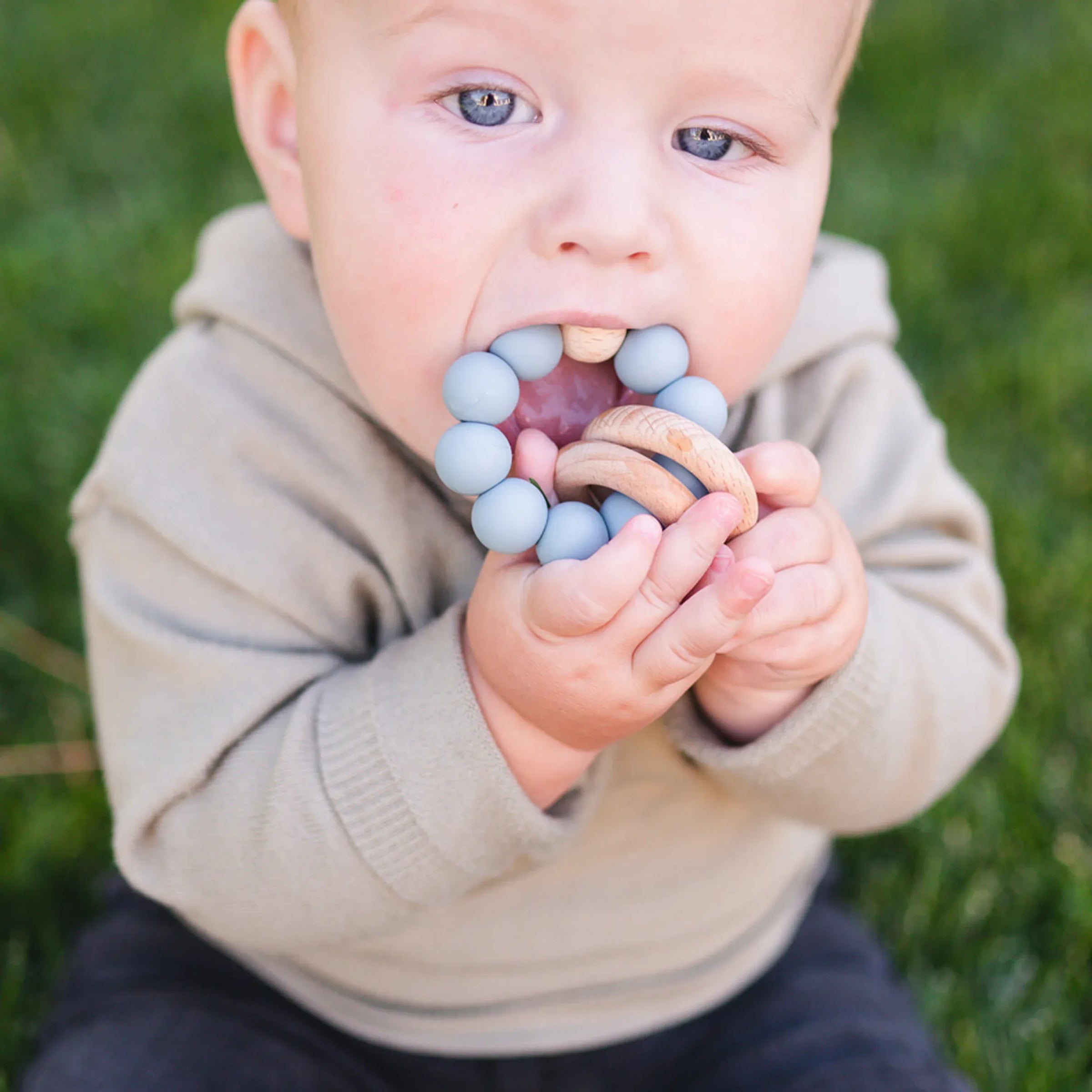 Duck Egg Blue Teething Ring - BIG FRENCHIES