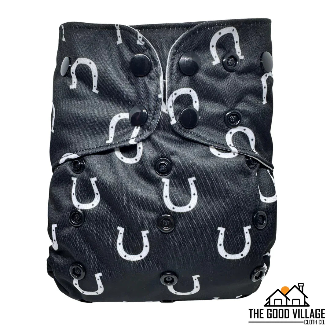 One Size Pocket Diaper | Horseshoes - BIG FRENCHIES