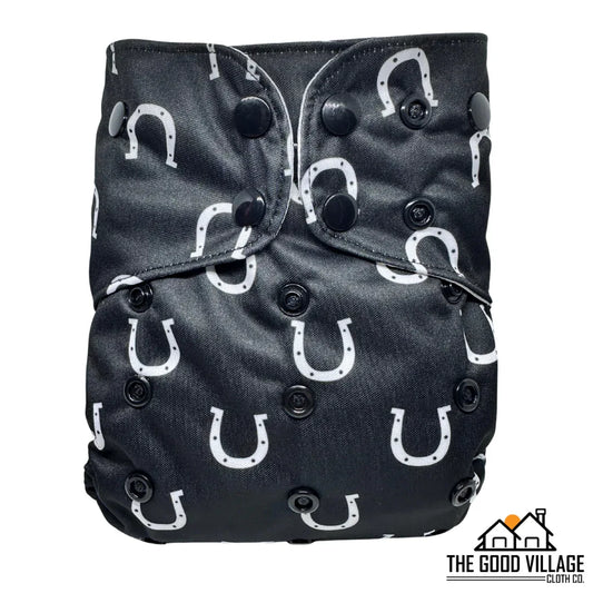 One Size Pocket Diaper | Horseshoes - BIG FRENCHIES