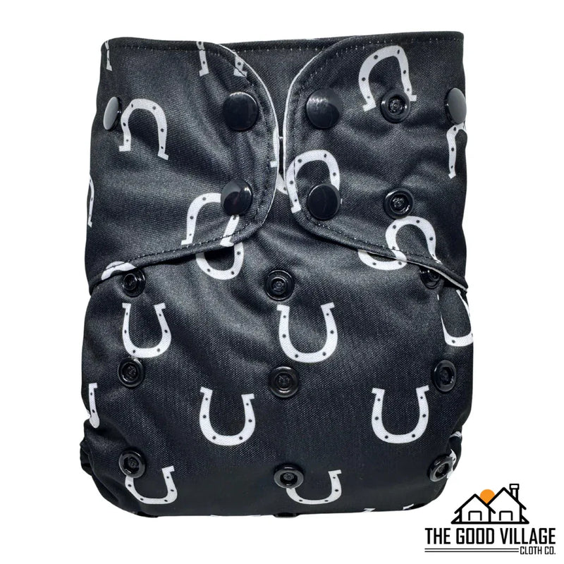One Size Pocket Diaper | Horseshoes - BIG FRENCHIES