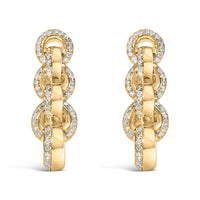 14K Yellow Gold Plated .925 Sterling Silver 1/2 Cttw Diamond Chain Link Drop Earrings (H-I Color, I1-I2 Clarity)