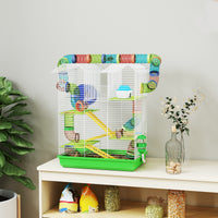 18.5" 5 Tier Hamster Cage with Tubes and Tunnels, Small Animal Cage, Rat Gerbil Cage with Water Bottle, Food Dish, Exerc