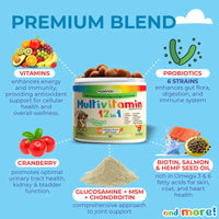 12 in 1 Multivitamin for Dogs - 120 Soft Chews - BIG FRENCHIES