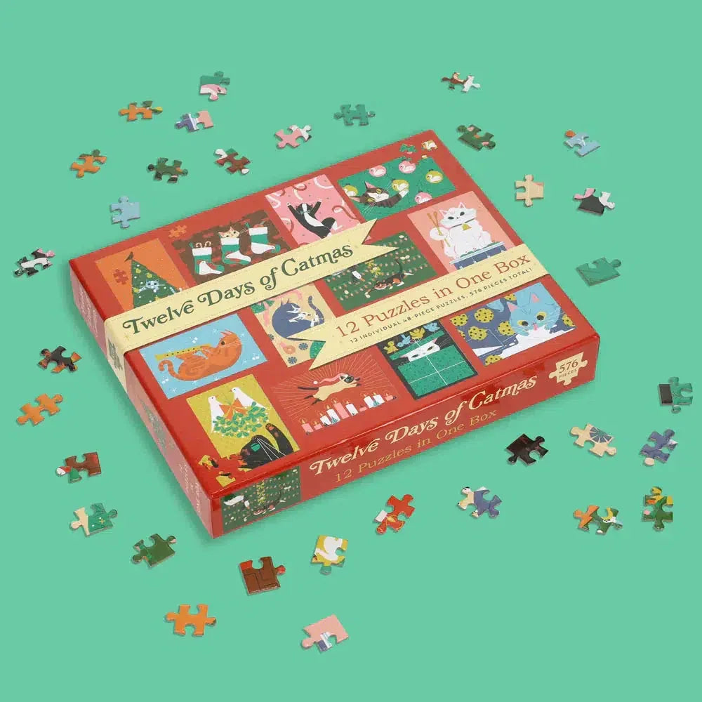 12 Days of Catmas 576 Piece Jigsaw Puzzle Set Chronicle - BIG FRENCHIES