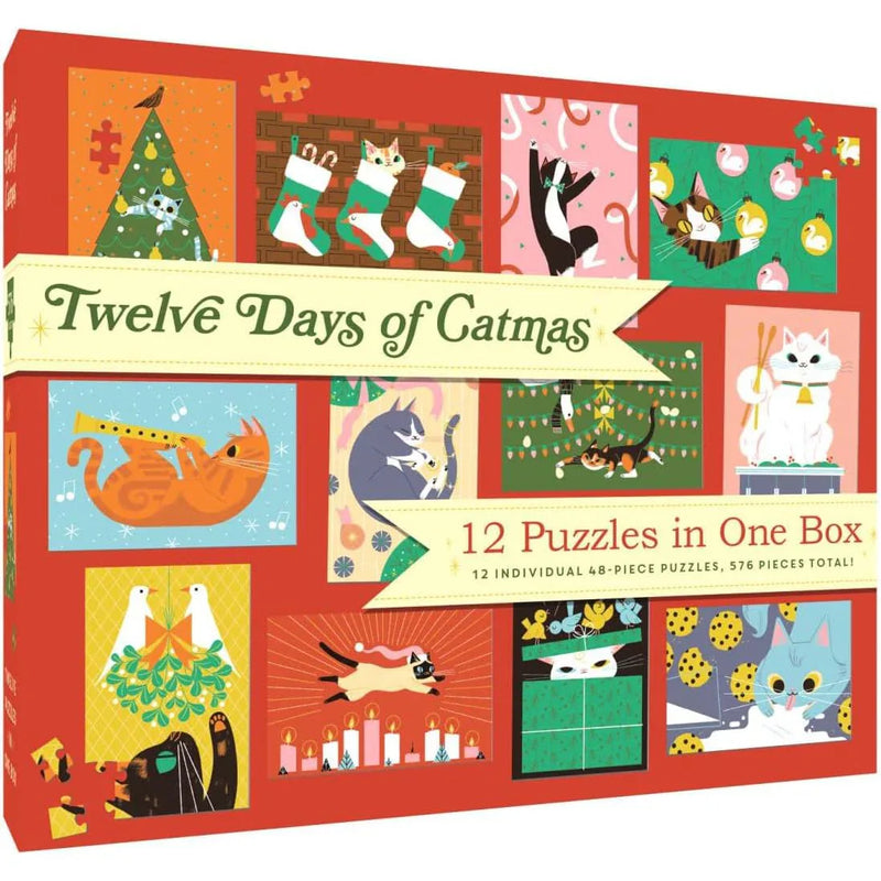 12 Days of Catmas 576 Piece Jigsaw Puzzle Set Chronicle - BIG FRENCHIES