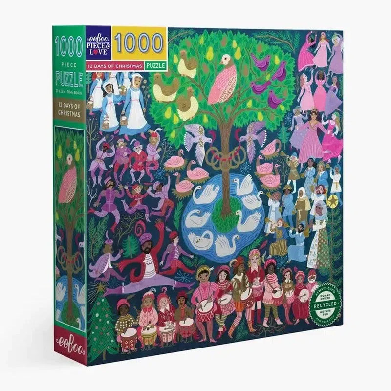 12 Days of Christmas 1000 Piece Jigsaw Puzzle eeBoo - BIG FRENCHIES