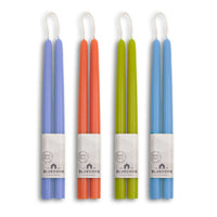 Summer Beeswax Taper Candle Bundle - Apricot, Pistachio, Lilac & Sky Blue - BIG FRENCHIES