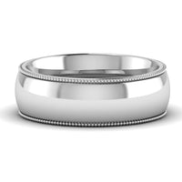 4 mm Comfort Fit Wedding Band Milgrain Edge