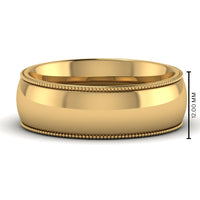 4 mm Comfort Fit Wedding Band Milgrain Edge
