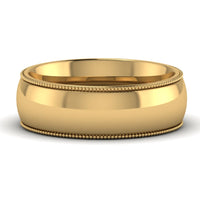 4 mm Comfort Fit Wedding Band Milgrain Edge