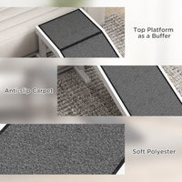 49" Pet Ramp for Dogs & Cats with Non-Slip Carpet, White