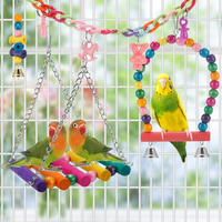 Bird Parakeet Toys Swing Hanging Standing Chewing Hammock Climbing Ladder Bird Cage Colorful Toys Suitable For Budgeriga