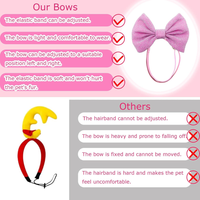 4Pcs Dog Hair Bow Headband For Small Medium Dogs, Adjustable Pet Dog Hair Bow Headband For Pets Puppy Cats Grooming Acce