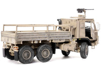 M1083 MTV (Medium Tactical Vehicle) Armored Cab Cargo Truck with Turret Desert Camouflage "US Army" "Armor Premium" Series 1/72 Diecast Model by Panzerkampf