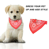Adjustable Bandana Leather Pet Collar Triangle Scarf