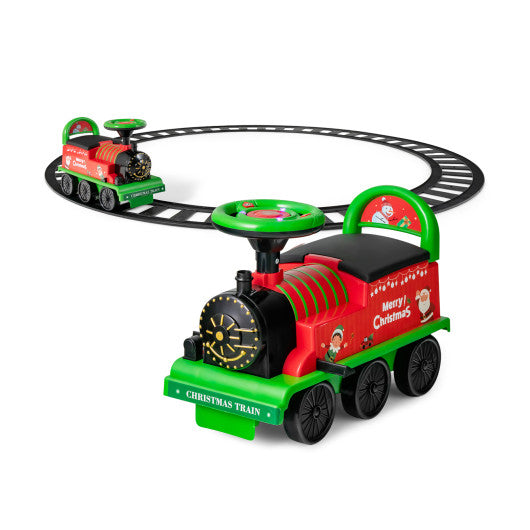 6V Electric Kids Ride On Car Toy Train with 16 Pieces Tracks-Green - BIG FRENCHIES