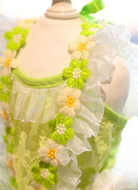 Dog Fairy Tutu Dress with Butterfly & 3D Floral Lace