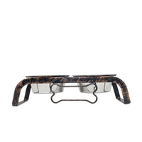 Country Living Rustic Dog Bone Elevated Feeder with 2 Stainless Steel Bowls - BIG FRENCHIES