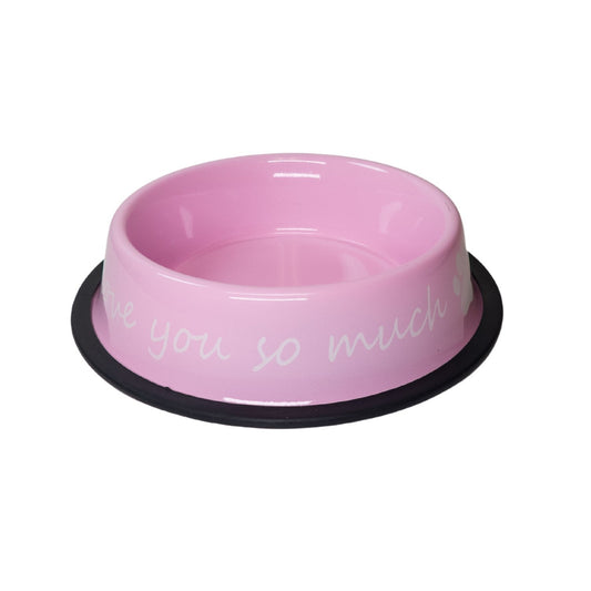 I LOVE YOU SO MUCH Modern Stainless Steel Dog Bowl – 24oz - BIG FRENCHIES