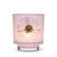 Frosted Glass Votive Candle Holder With Pressed Flowers Set of 4 - BIG FRENCHIES